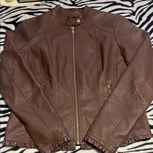 Baccini Women's Dark Brown Leather Jacket